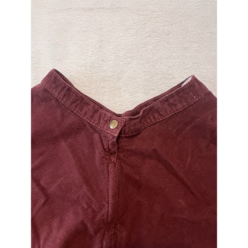 American Apparel Jeans Burgundy Corduroy Cotton Denim Skater Mini Skirt S Vintag - Picture 2 of 8